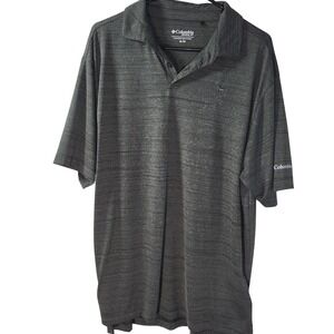 Columbia Golf Mens XL Performance Polo Shirt Grey Striated Short Sleeve RN138859